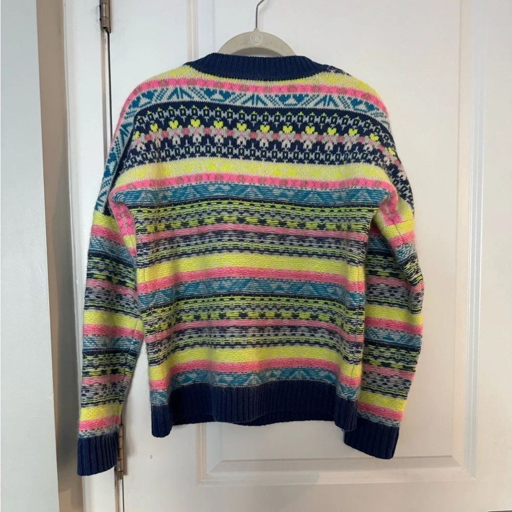 J. Crew Multicolor Fair Isle Patterned Crew Neck Wool Sweater NWT